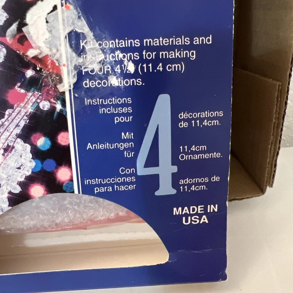 The Beadery Winter Ice Violins Ornaments Kit 4838 Vintage 4 1992 NEW NIP Holiday